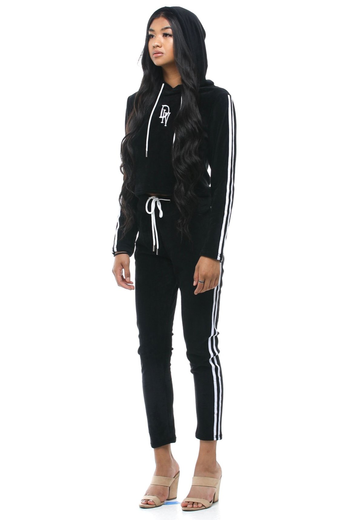  MINANUO Jogging Suits for Women Set Cute Track Suit Two 2 Piece  Outfits Velvet Tracksuit Sets Velour Zip Up Hoodie Sweatshirt & Sweatpants  Sweatsuits(Black 05, M) : Clothing, Shoes & Jewelry